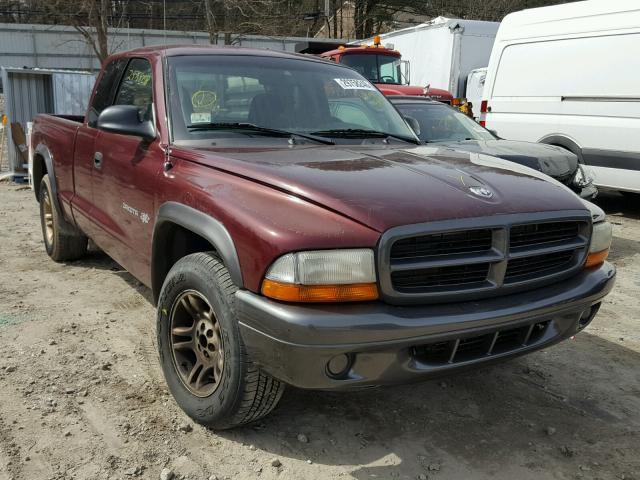 1B7GL12X22S544772 - 2002 DODGE DAKOTA BAS BURGUNDY photo 1