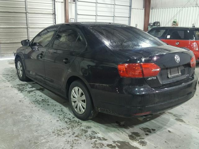 3VW2K7AJ1CM463234 - 2012 VOLKSWAGEN JETTA BASE BLACK photo 3