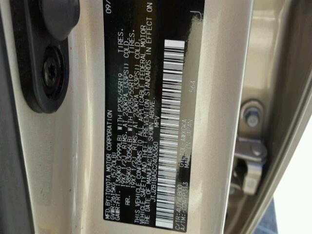 JTJZB1BA5C2406360 - 2012 LEXUS RX 450 TAN photo 10