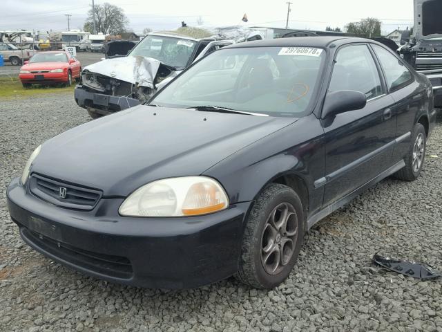 1HGEJ6122TL019255 - 1996 HONDA CIVIC DX BLACK photo 2