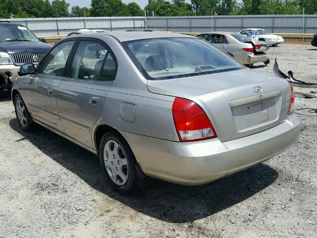 KMHDN45D42U460954 - 2002 HYUNDAI ELANTRA GL BEIGE photo 3