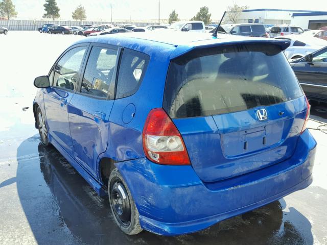 JHMGD38607S008481 - 2007 HONDA FIT S BLUE photo 3