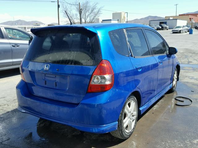 JHMGD38607S008481 - 2007 HONDA FIT S BLUE photo 4