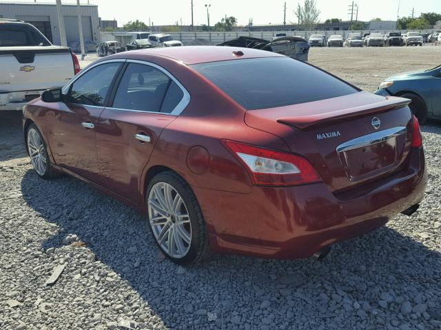 1N4AA51E19C856207 - 2009 NISSAN MAXIMA S RED photo 3