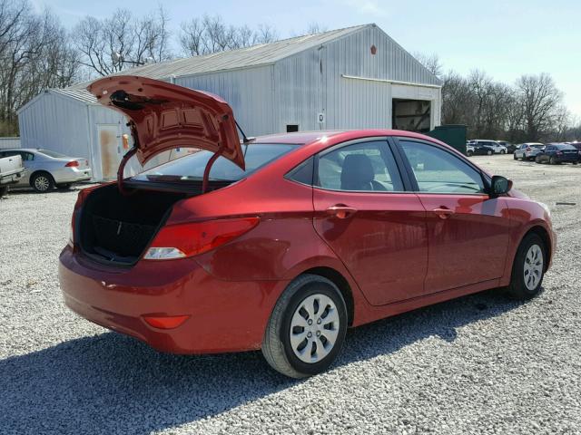 KMHCT4AE4HU355713 - 2017 HYUNDAI ACCENT SE RED photo 4