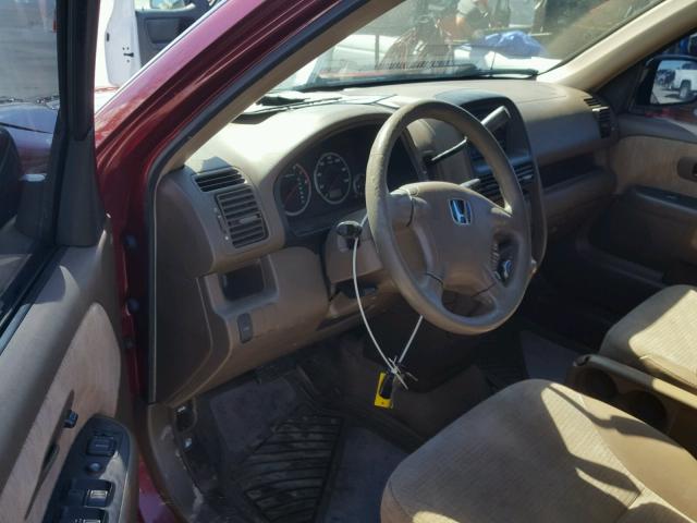 JHLRD78472C018883 - 2002 HONDA CR-V LX RED photo 9