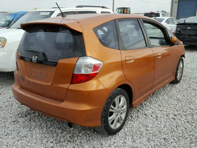 JHMGE88489S028506 - 2009 HONDA FIT SPORT ORANGE photo 4