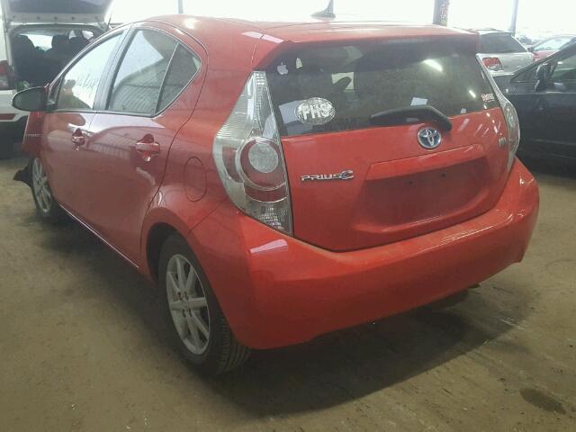 JTDKDTB31E1065429 - 2014 TOYOTA PRIUS C RED photo 3