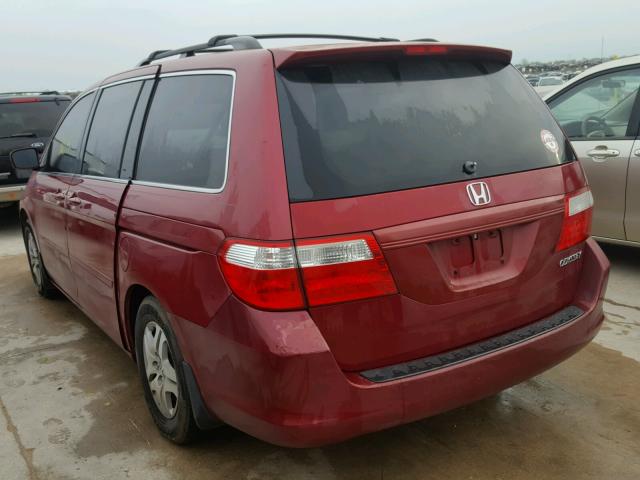 5FNRL387X5B097654 - 2005 HONDA ODYSSEY EX BURGUNDY photo 3