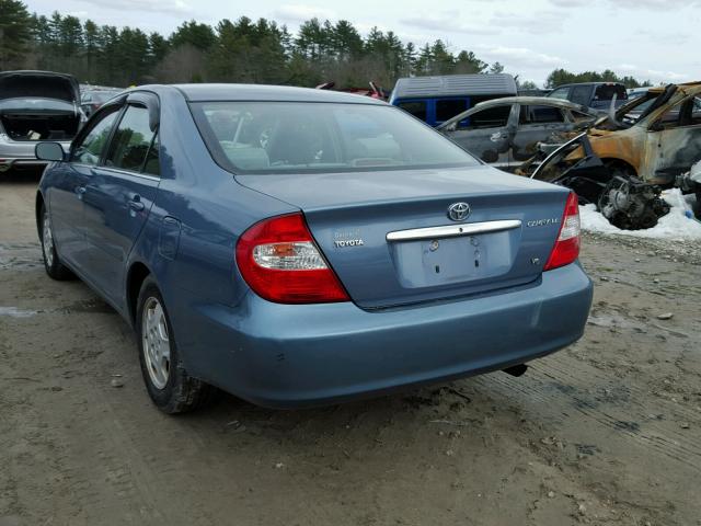 4T1BF32K02U525574 - 2002 TOYOTA CAMRY LE BLUE photo 3