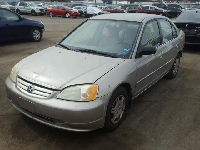 2HGES16502H508980 - 2002 HONDA CIVIC LX TAN photo 2