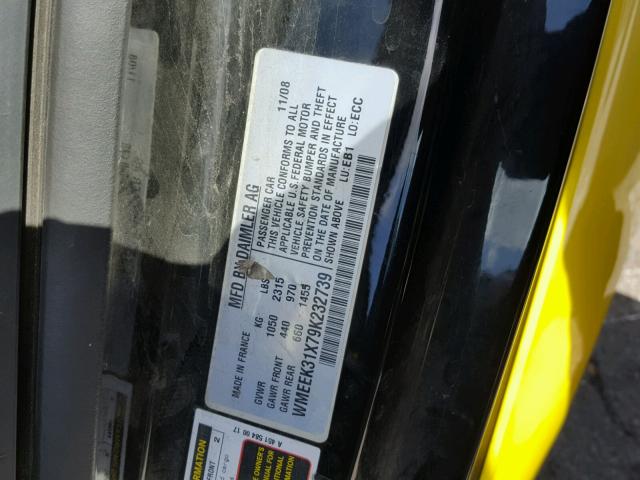 WMEEK31X79K232739 - 2009 SMART FORTWO PAS 黄色 照片 10