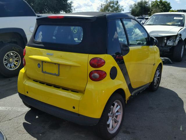 WMEEK31X79K232739 - 2009 SMART FORTWO PAS 黄色 照片 4