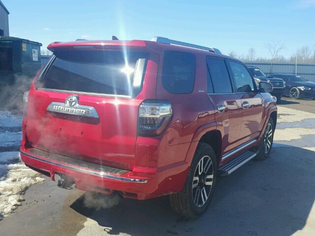 JTEBU5JRXG5355872 - 2016 TOYOTA 4RUNNER SR RED photo 4