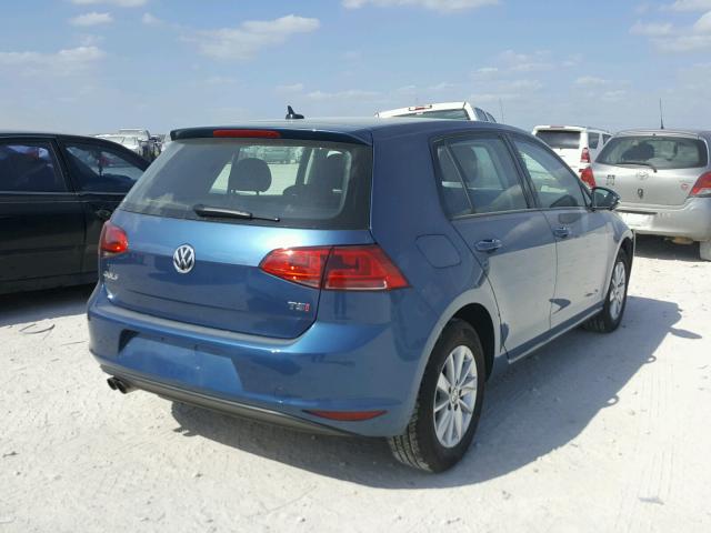 3VW117AU2HM072173 - 2017 VOLKSWAGEN GOLF S BLUE photo 4