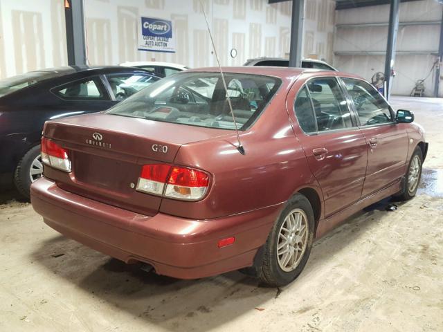 JNKCP11A41T407338 - 2001 INFINITI G20 MAROON photo 4