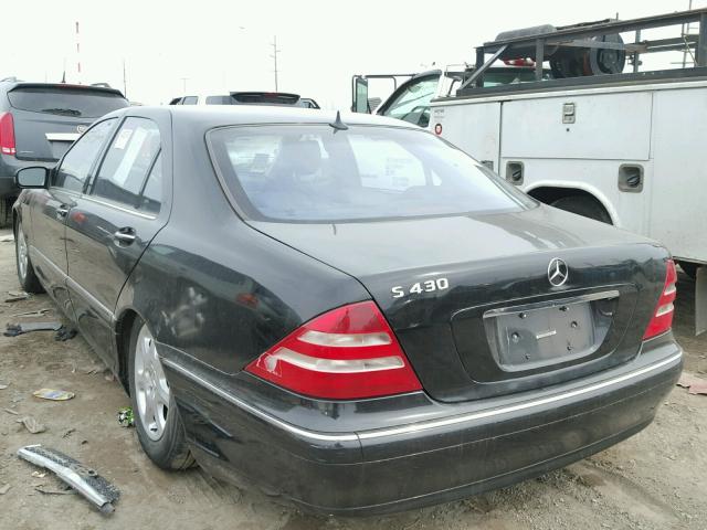 WDBNG70J72A234490 - 2002 MERCEDES-BENZ S 430 BLACK photo 3