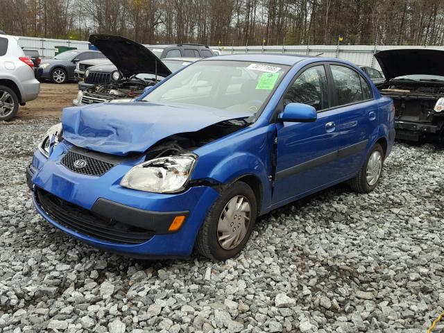 KNADE123376235304 - 2007 KIA RIO BASE BLUE photo 2