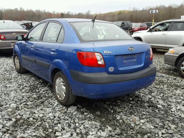 KNADE123376235304 - 2007 KIA RIO BASE BLUE photo 3