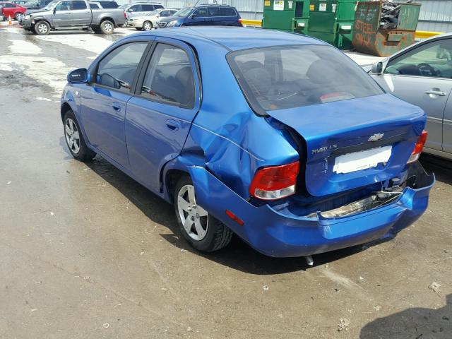 KL1TD56696B527176 - 2006 CHEVROLET AVEO BASE Niebieski zdjęcie 3