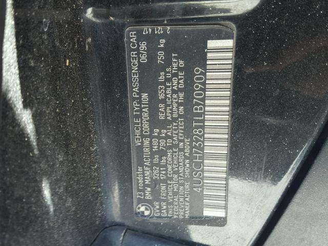 4USCH7328TLB70909 - 1996 BMW Z3 1.9 Чорний фото 10