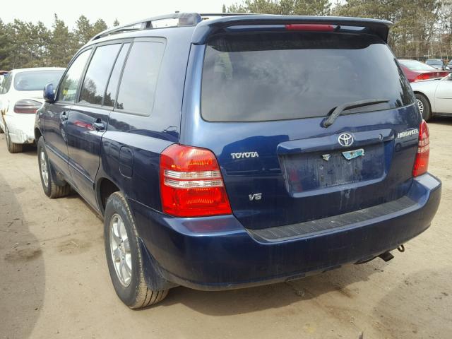 JTEGF21A210008808 - 2001 TOYOTA HIGHLANDER BLUE photo 3