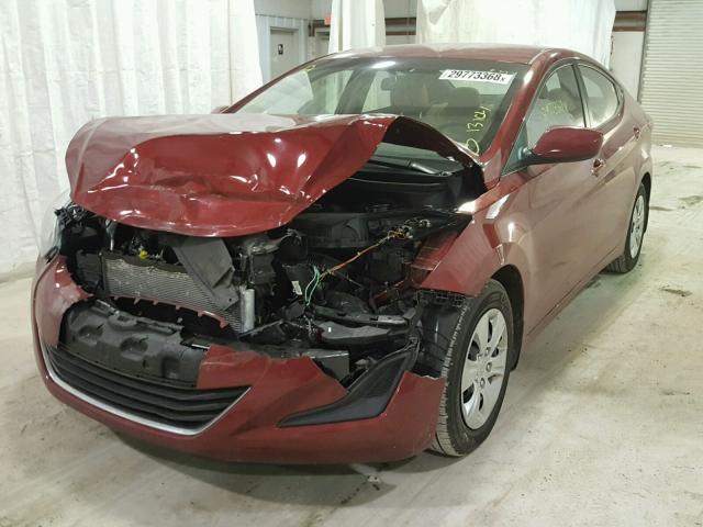 5NPDH4AE0GH664128 - 2016 HYUNDAI ELANTRA SE RED photo 2