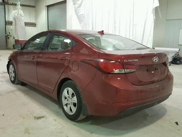 5NPDH4AE0GH664128 - 2016 HYUNDAI ELANTRA SE RED photo 3