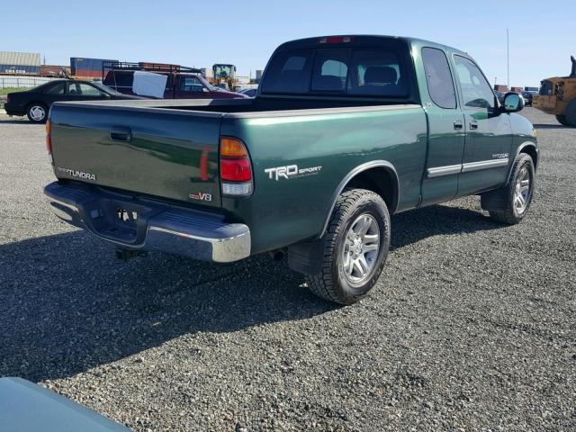 5TBRT34103S336759 - 2003 TOYOTA TUNDRA ACC GREEN photo 4