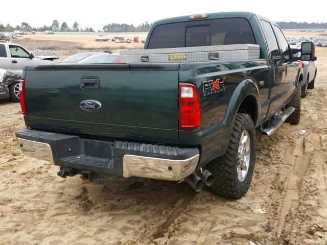 1FT7W2BTXBEA55478 - 2011 FORD F250 SUPER GREEN photo 4