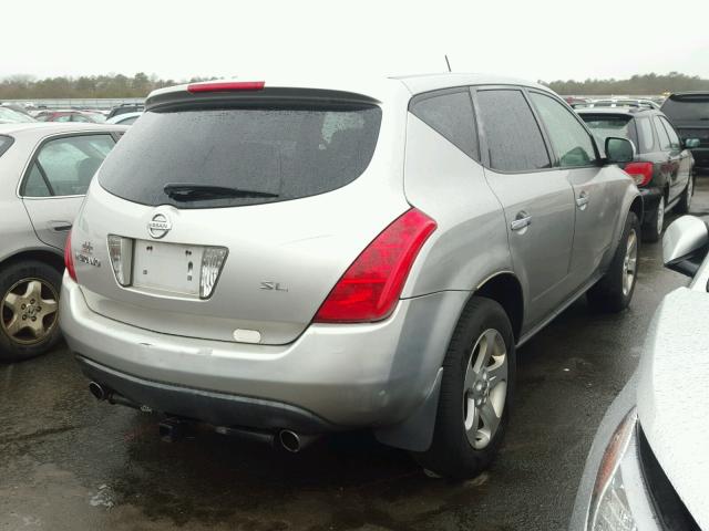 JN8AZ08TX5W304423 - 2005 NISSAN MURANO SL GRAY photo 4