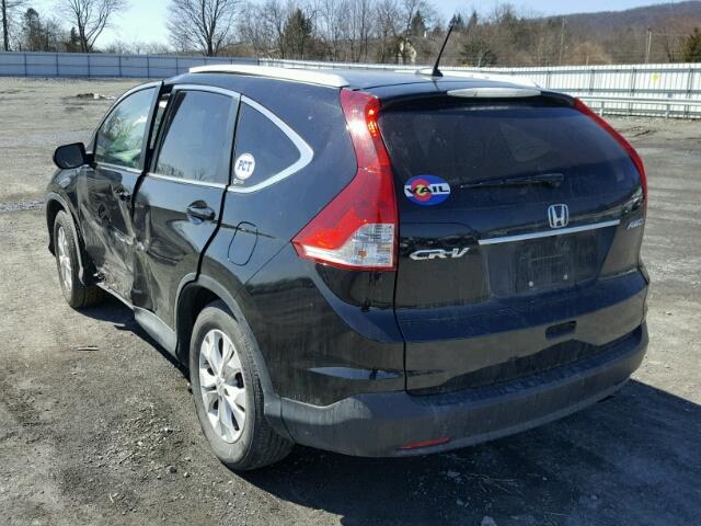 2HKRM4H77CH607945 - 2012 HONDA CR-V EXL BLACK photo 3