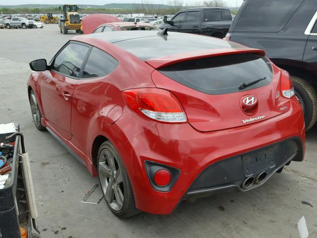 KMHTC6AE8EU201870 - 2014 HYUNDAI VELOSTER T RED photo 3