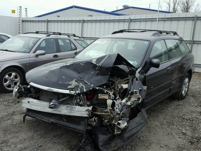 4S4BP60C397342267 - 2009 SUBARU OUTBACK BLACK photo 2