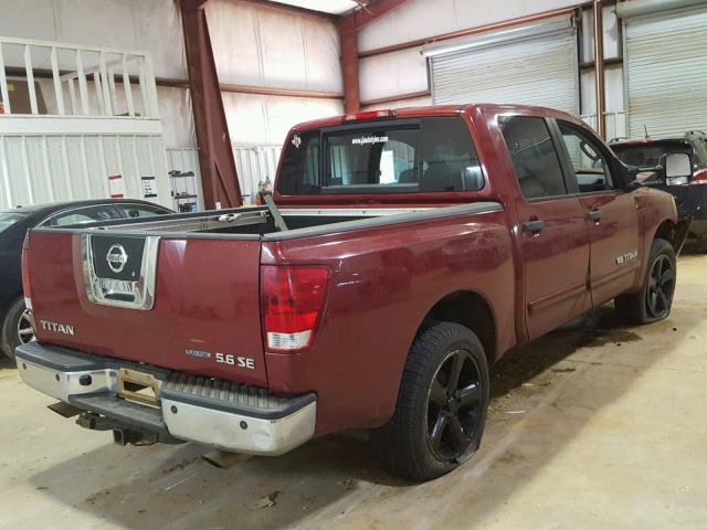 1N6BA07D48N343646 - 2008 NISSAN TITAN XE RED photo 4