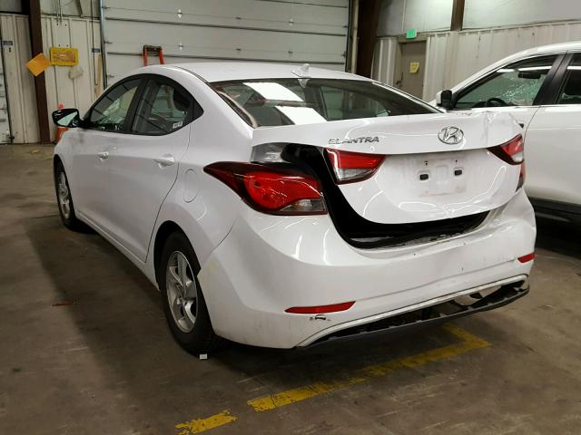 5NPDH4AE2FH641030 - 2015 HYUNDAI ELANTRA SE WHITE photo 3