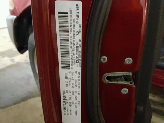 3C6UD5CL2CG236066 - 2012 DODGE RAM 2500 S RED photo 10