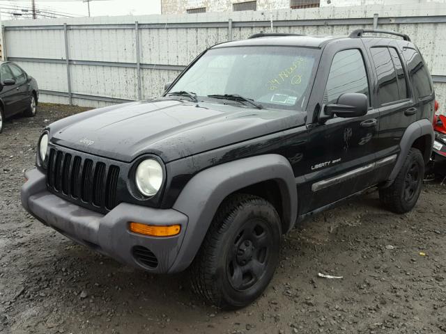 1J4GL48K73W502227 - 2003 JEEP LIBERTY SP BLACK photo 2