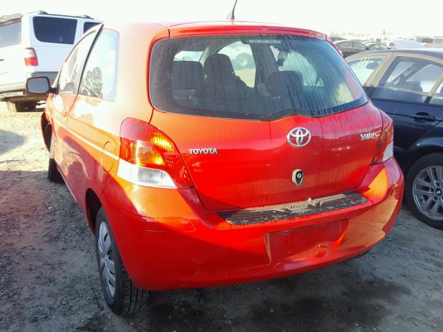 JTDJT903895252279 - 2009 TOYOTA YARIS RED photo 3