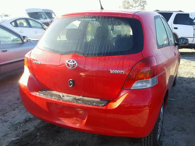 JTDJT903895252279 - 2009 TOYOTA YARIS RED photo 4