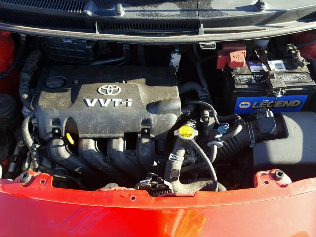 JTDJT903895252279 - 2009 TOYOTA YARIS RED photo 7