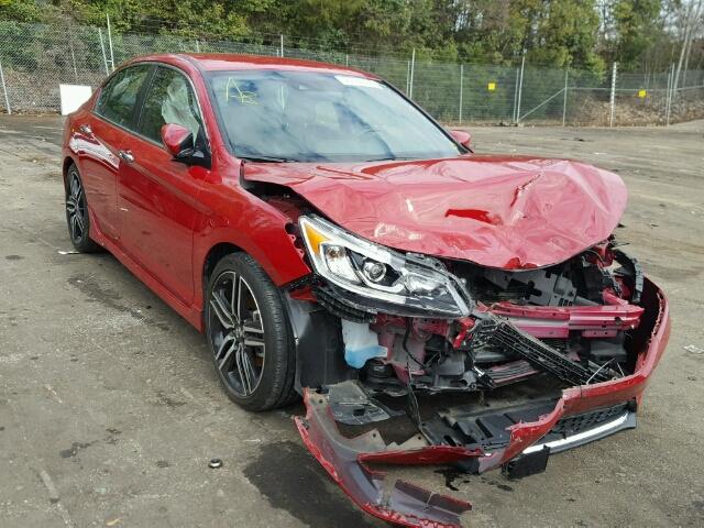 1HGCR2F66GA069016 - 2016 HONDA ACCORD SPO RED photo 1