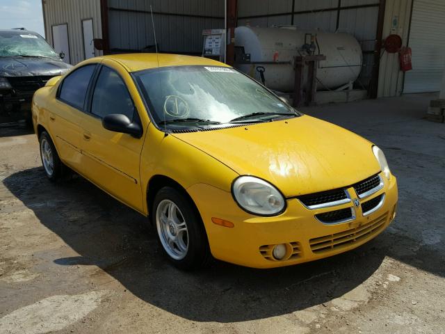 1B3ES56C74D504009 - 2004 DODGE NEON SXT YELLOW photo 1