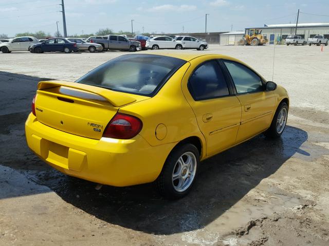 1B3ES56C74D504009 - 2004 DODGE NEON SXT YELLOW photo 4