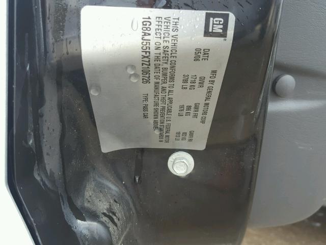 1G8AJ55FX7Z106726 - 2007 SATURN ION LEVEL ვერცხლისფერი ფოტო 10