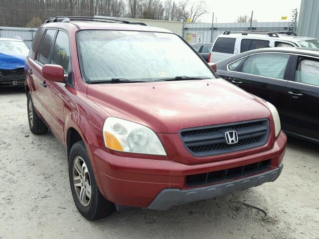 5FNYF18565B009477 - 2005 HONDA PILOT EXL RED photo 1