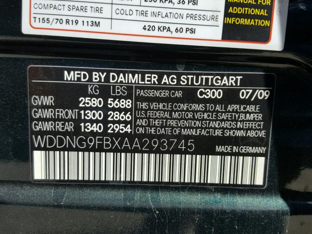 WDDNG9FBXAA293745 - 2010 MERCEDES-BENZ S 400 GREEN photo 10