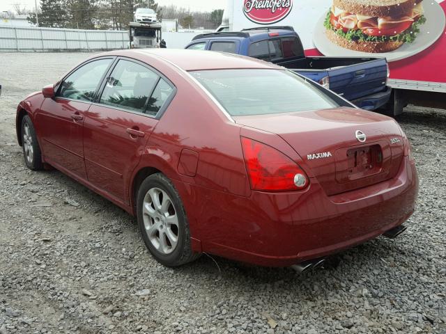 1N4BA41E77C846258 - 2007 NISSAN MAXIMA SE RED photo 3