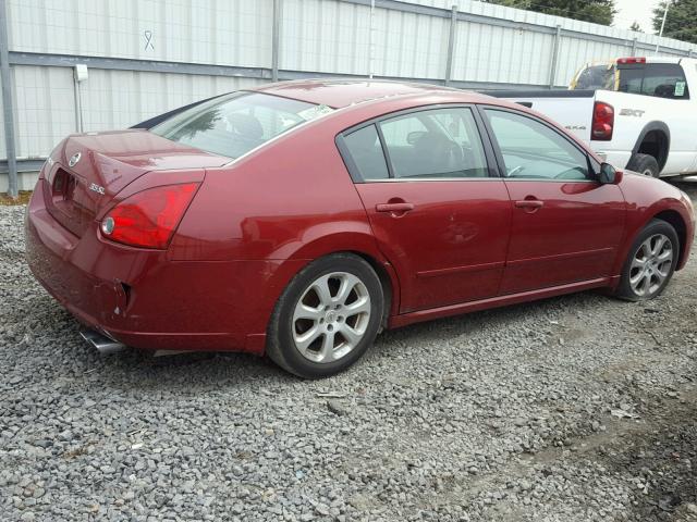 1N4BA41E77C846258 - 2007 NISSAN MAXIMA SE RED photo 4