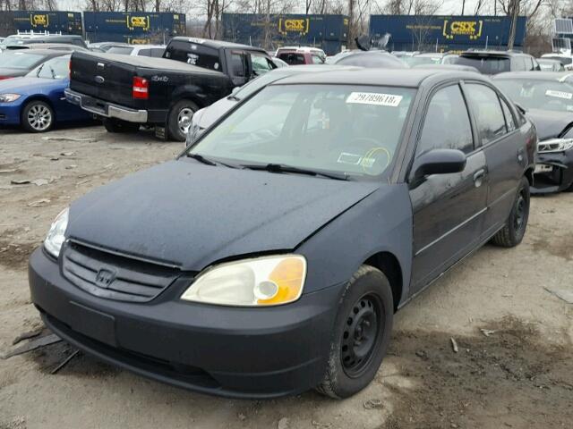 2HGES16513H547188 - 2003 HONDA CIVIC LX BLACK photo 2